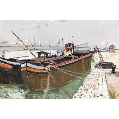 Rudolf Zender — Hafenpartie an der Seine.