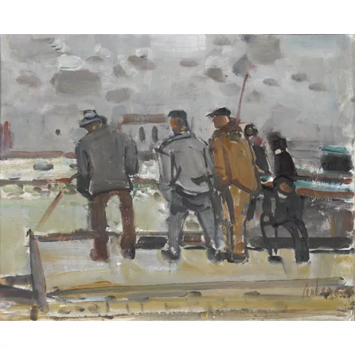 Rudolf Zender — Männer am Pier.