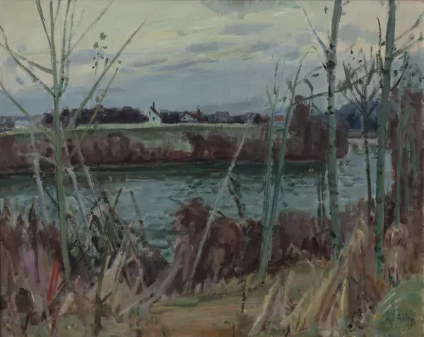 Rudolf ZENDER (1901-1988), 'La rivière Thur', huile — DognyAuction