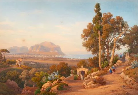 Salomon Corrodi — Blick auf den Monte Pellegrino bei Palermo