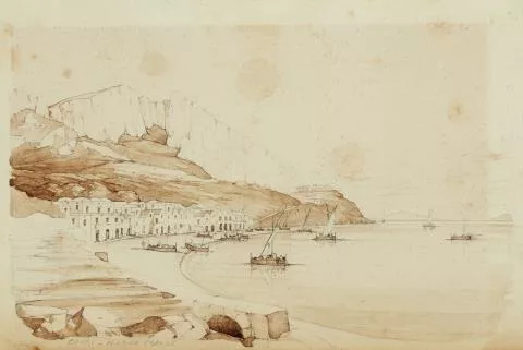 Salomon Corrodi — Capri von der Marina Grande aus gesehen