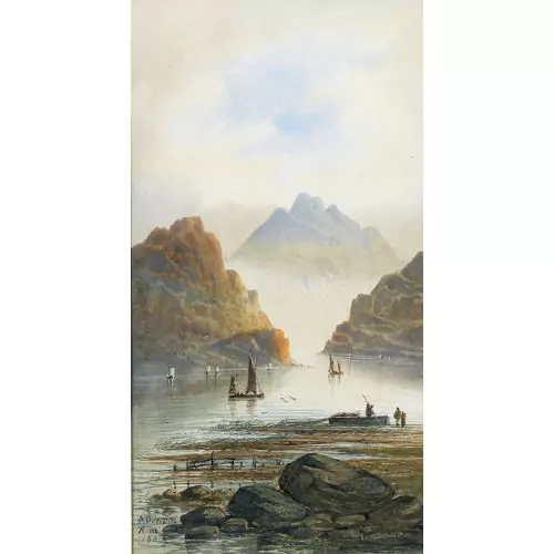 Italienische Seelandschaft mit Segelbooten