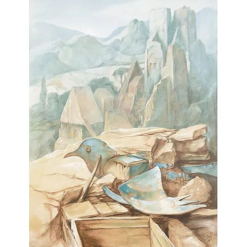 Samuel Bak — Blauer Vogel.