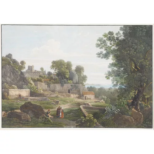 Samuel Birmann — "A Syracuse (Emplacement de la maison de Timoléon.)".