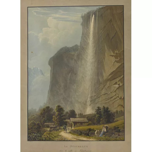 Samuel Birmann — "Le Staubbach dans la vallée de Lauterbrunnen".