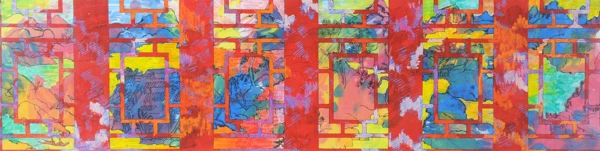 Samuel Buri — Chinesische Landschaft durch rotes Fenster, 1999