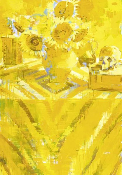 Samuel Buri — Sonnenblumen, Gelb, 1989