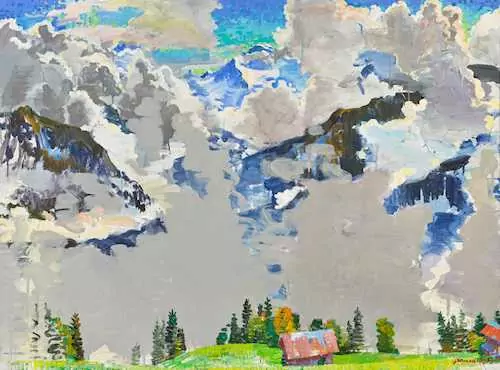 SAMUEL BURI — Nebel vor Jungfrau. 1984. — Koller Auktionen