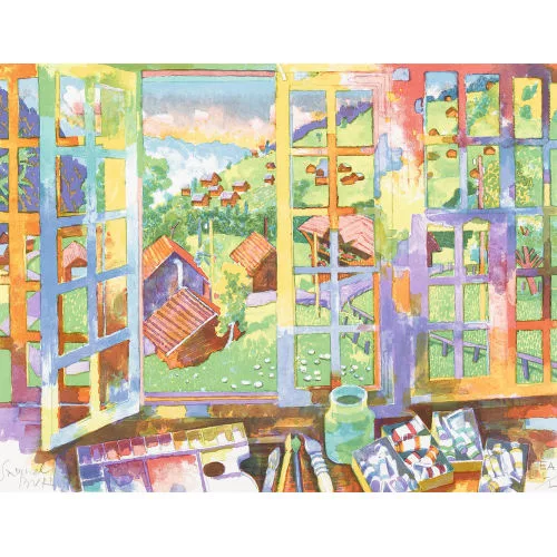 Samuel Buri — Blick aus dem Atelierfenster.