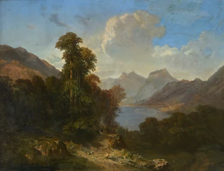 Paysage lacustre depuis les montagnes