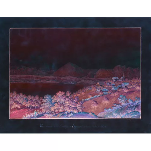 Samuel Weibel — "Vue dessinée depuis le village de Sigriswil au dessus...".