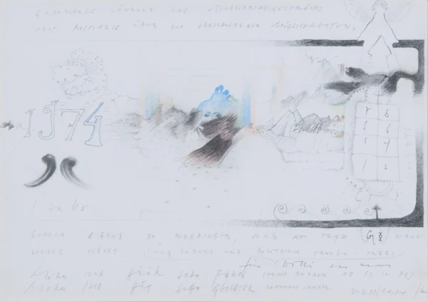 Schang Hutter — 2 Werke: Ohne Titel, 1973-74: Ohne Titel, 1985