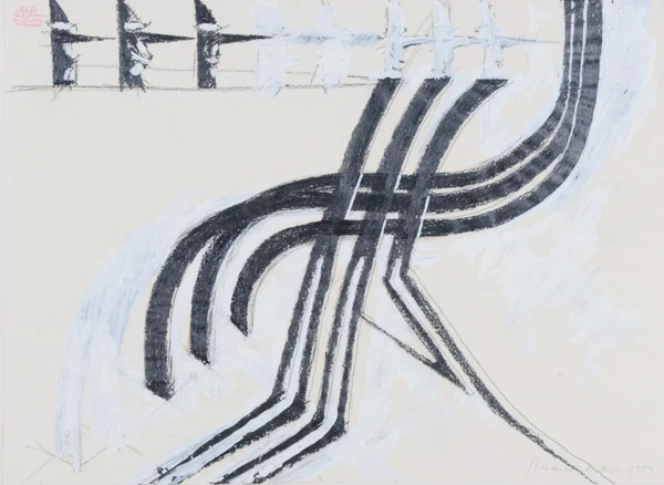 Schang Hutter — Studie für den Figurentanz am Justizpalast in Hannover, 1989