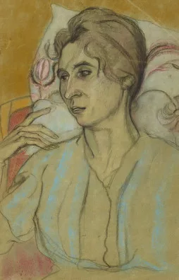 Sebastian Oesch — Bildnis einer Frau mit Kissen hinter dem Kopf