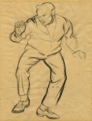 Sebastian Oesch — Tanzender Bauer, Studie.
