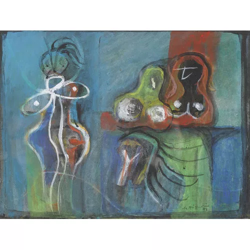 Serge Brignoni — Komposition mit biomorphen Figuren.