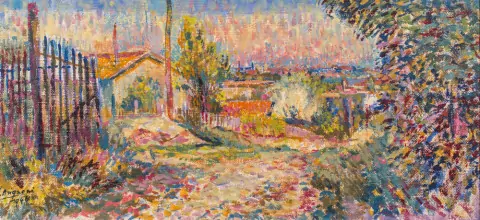 Vorstadtstrasse bei Sonnenuntergang, 1946