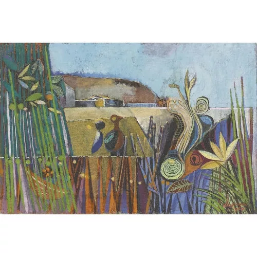 Serge Brignoni — Landschaft mit zwei Vögeln.