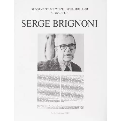 Serge Brignoni — "Kunstmappe Schweizerische Mobiliar".