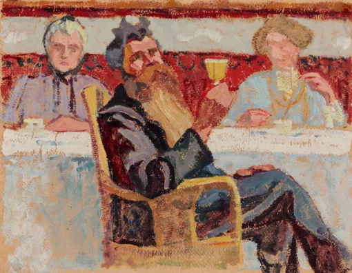 Sigismund Righini — Selbstbildnis mit Weinglas, 1917