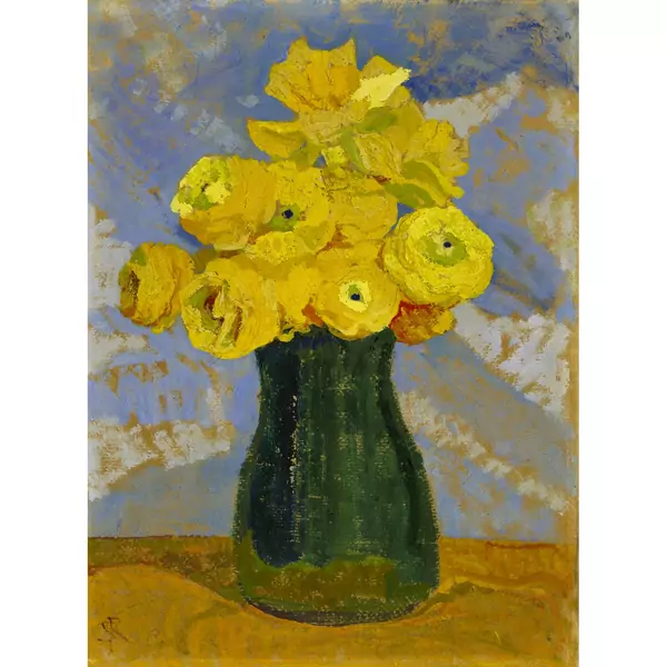 Sigismund Righini — Blumenstillleben mit Ranunkeln — Galerie Kornfeld