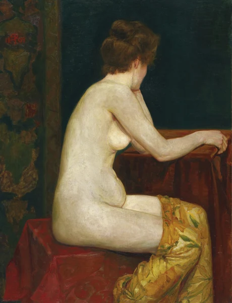 Sigismund Righini — WEIBLICHER, SITZENDER AKT, 1899FEMALE, SITTING NUDE, 1899