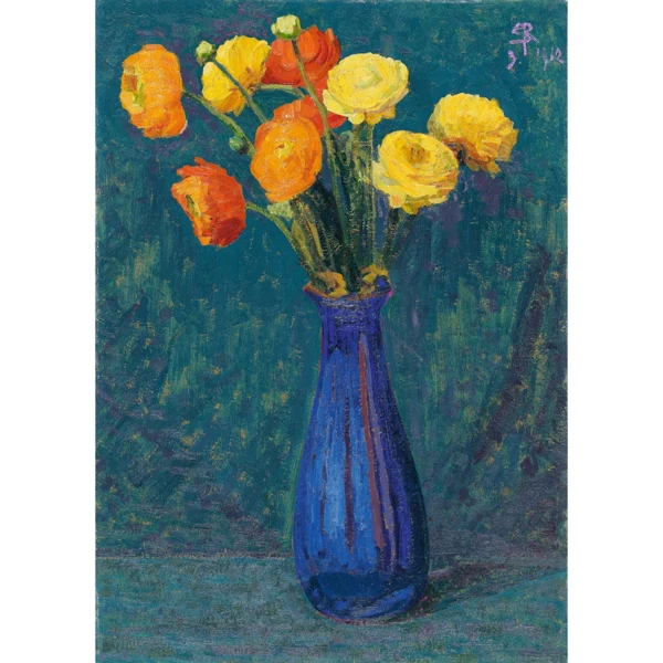 Sigismund Righini — ANEMONEN IN BLAUER VASE, 1912ANEMONES IN BLUE VASE, 1912