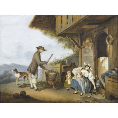 Sigmund Freudenberger — Bauernfamilie vor einem Chalet.