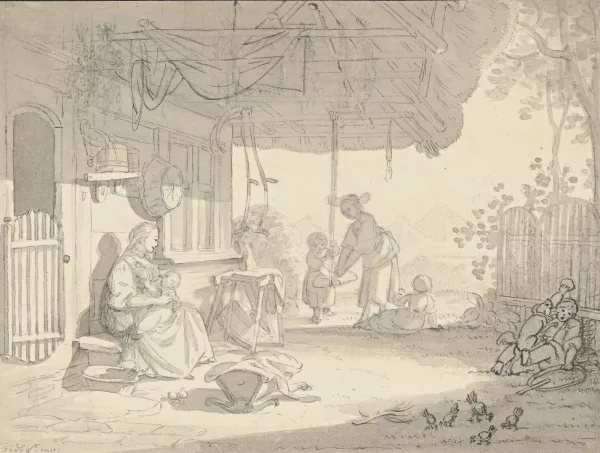 Sigmund Freudenberger — Famille devant une maison
