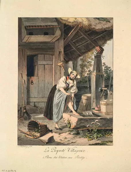 Sigmund Freudenberger — A. La Propreté villageoise/à Berne chez l’Auteur avec Privilège B. La Toilette champêtre/à Berne chez l’Auteur avec Privilège — Galerie Kornfeld