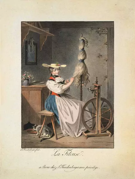 Sigmund Freudenberger — A. La Fileuse/à Berne chez S. Freudenberger avec Privilège B. La Divideuse/à Berne chez S. Freudenberger avec Privilège — Galerie Kornfeld