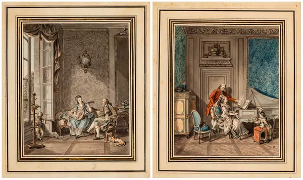 Zwei Interieur-Szenen