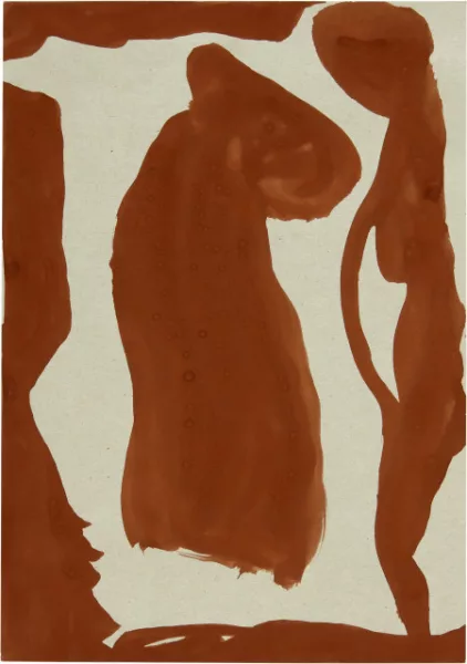 Silvia Bächli — Ohne Titel (Rottonige Figur)