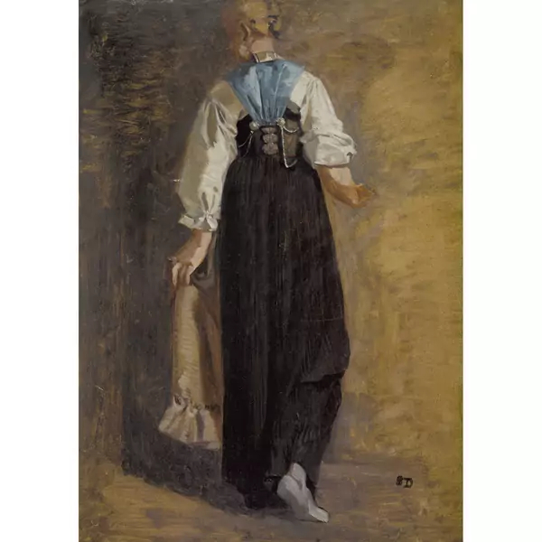 Stehende Trachtenfrau