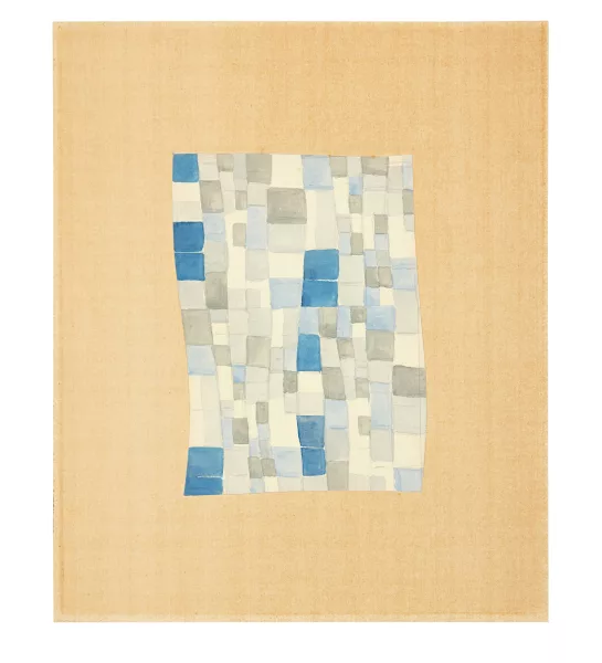 Sophie Taeuber-Arp — Rhytmes verticaux-horizontaux libres, découpés et collés sur fond blanc
