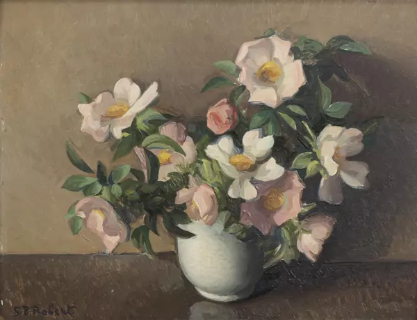 Steven Paul ROBERT (1896-1985), 'Nature morte aux roses sauvages', huile — DognyAuction