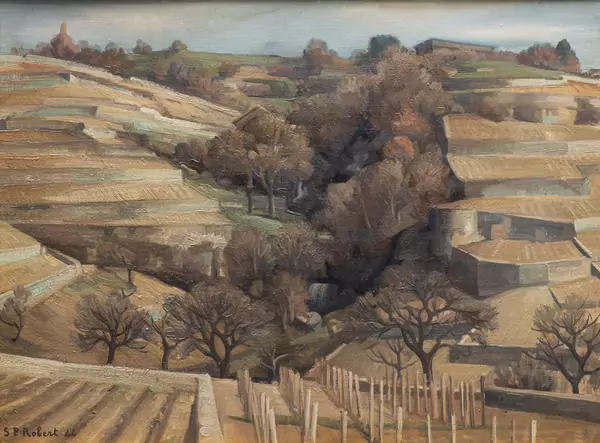 Steven Paul ROBERT (1896-1985), 'Les vignoble à Rivaz', Huile sur panneau — DognyAuction