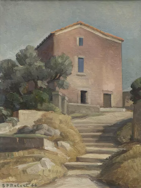 Steven Paul ROBERT (1896-1985), 'Maison rose', Huile sur carton — DognyAuction