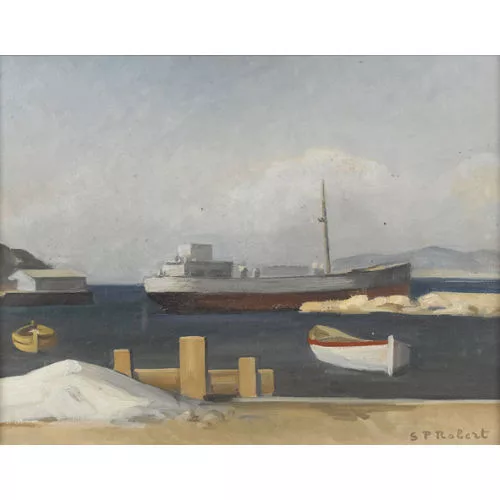 Steven-Paul Robert — Südliche Hafenansicht mit einem Schiff.