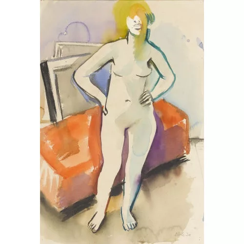 Theo Eble — Weiblicher Akt im Atelier.