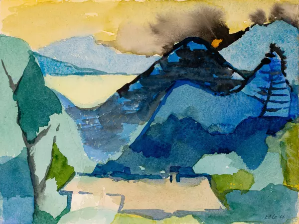 Landschaft mit Haus