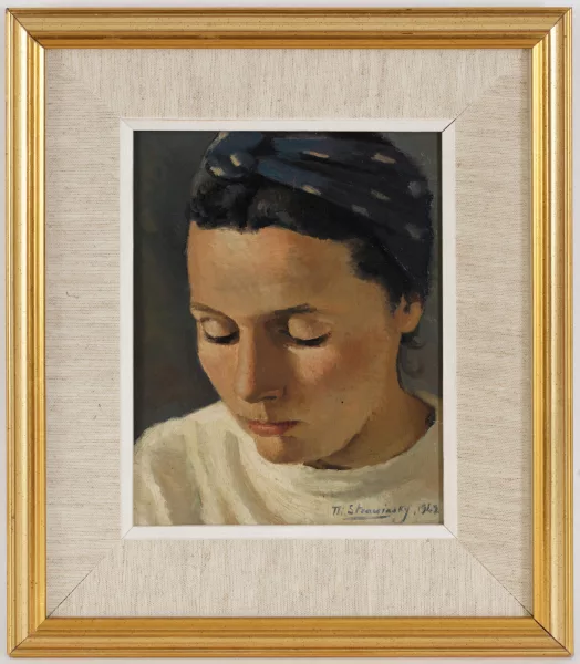Théodore Strawinsky — Jeune femme aux yeux baissés