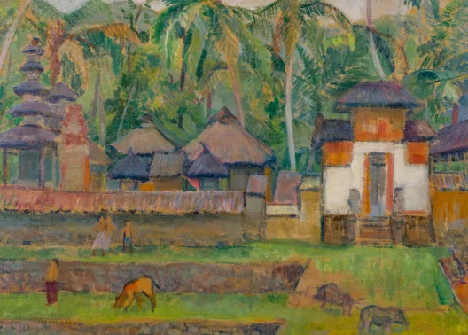 Theomeier genannt Meier aus Bali — Dorfpartie auf Bali, 1936