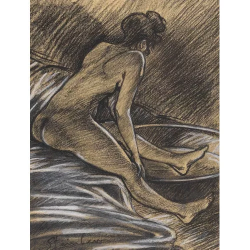 Théophile-Alexandre Steinlen — "Jeune femme nue au tub".