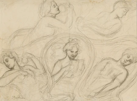 Etudes de figures féminines dans des poses diverses