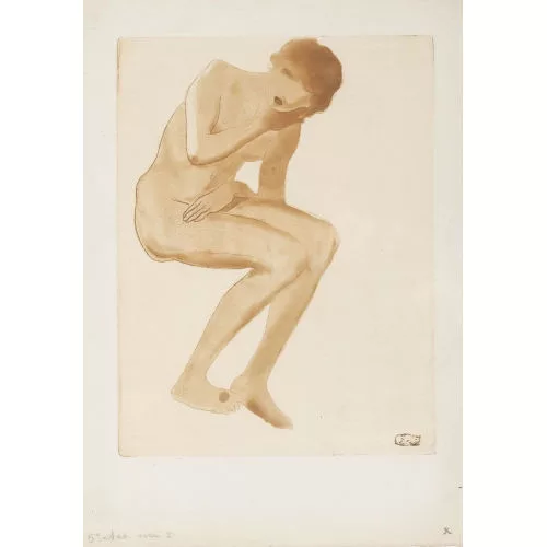 Théophile-Alexandre Steinlen — "Nu assis à la tête penchée".