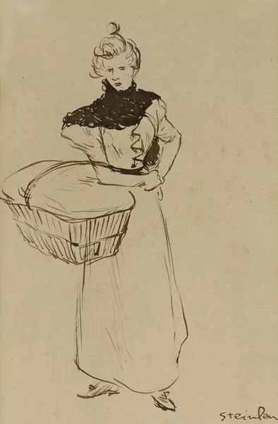 THÉOPHILE ALEXANDRE STEINLEN — Frau mit einem Korb. — Koller Auktionen