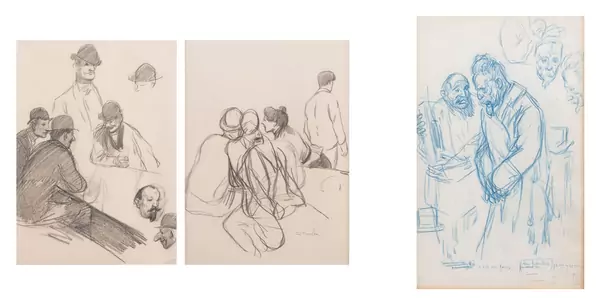 Théophile Alexandre STEINLEN (1859-1923), trois dessins sur deux feuilles — DognyAuction