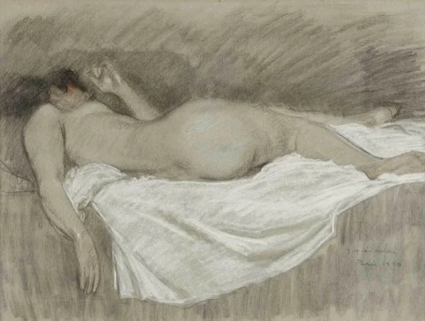 Théophile Alexandre Steinlen — Femme nue de dos alongée, 1920