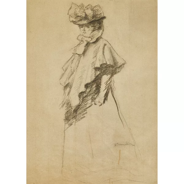 Théophile-Alexandre Steinlen — Dame mit Hut und Schultertuch.